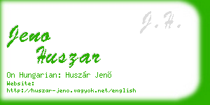 jeno huszar business card